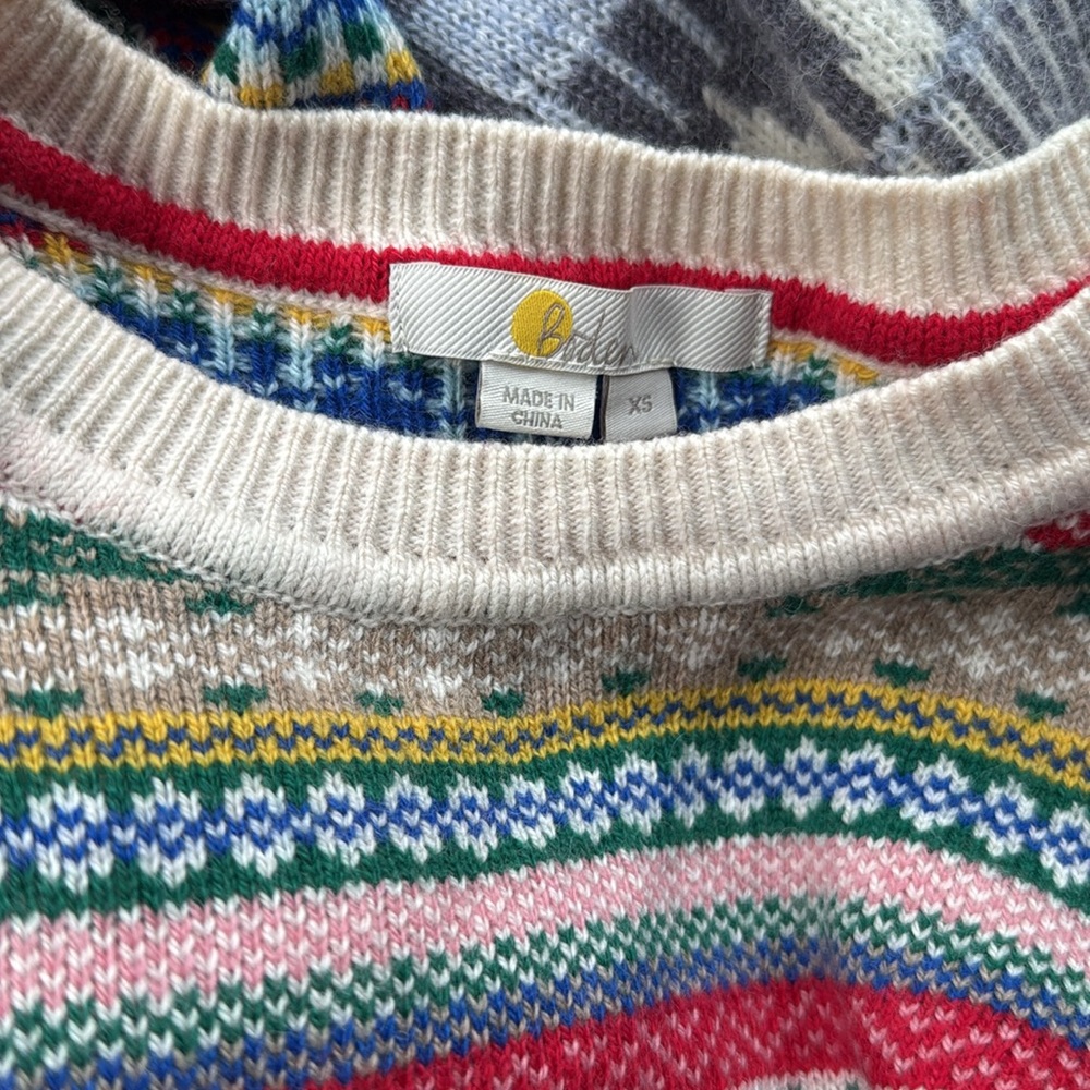 Boden fair isle Robin holiday Christmas sweater wool blend women's XS - Picture 2 of 7